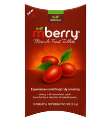 mberry front packaging showing compact 10‑count pack and travel benefit
