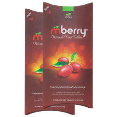 mberry front packaging showing two 10-count packs and convenience for events