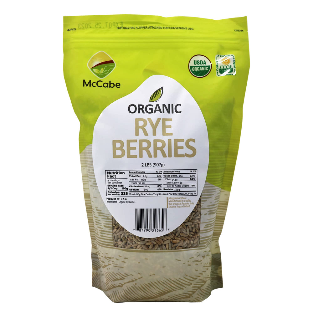 McCabe front package view showing organic label and 2 lb bag benefit: clarity