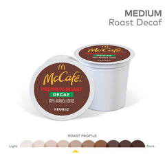 McCafé brewed cup of medium roast decaf showing smooth color benefit