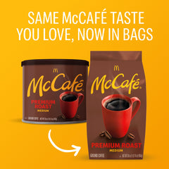 McCafé close-up of ground coffee highlighting smooth texture and aroma