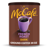 McCafé front 29 oz canister showing branding and bold roast for pantry convenience