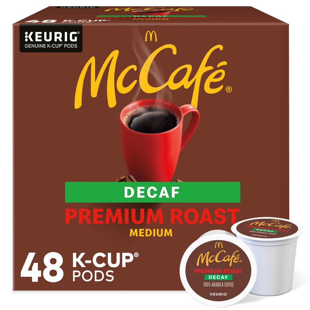 McCafé front packaging showing 48 count and medium roast benefit convenience