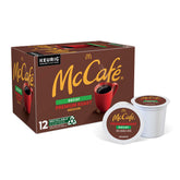 McCafé front packaging showing 12-count pods and clear branding benefit convenience