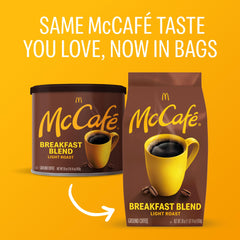 McCafé close-up of ground coffee texture highlighting fresh grind aroma and clarity