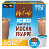McCafé front packaging showing 60-count pods and brand, quick iced mocha convenience