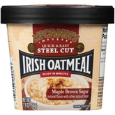 McCann's front packaging showing maple brown sugar flavor and quick breakfast benefit