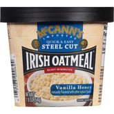 McCann's front packaging showing Vanilla Honey flavor and convenience
