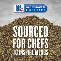 McCormick Culinary pepper sprinkled on steak adding finishing heat and aroma