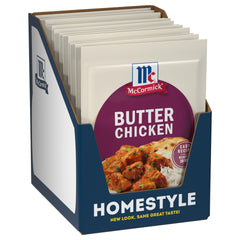 McCormick front packaging showing Butter Chicken mix and convenience benefit