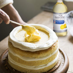 McCormick Culinary bottle among baking mise en place for bright lemon flavoring
