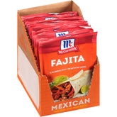 McCormick front packaging showing fajita seasoning and quick meal benefit