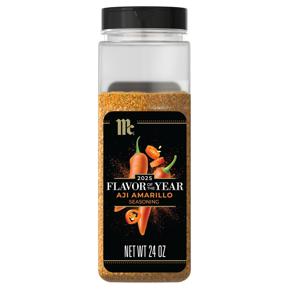 McCormick front label of Aji Amarillo 24 oz showing brand and product benefit