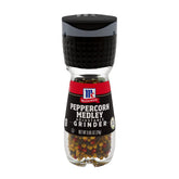 McCormick front packaging showing peppercorn medley and grinder benefits