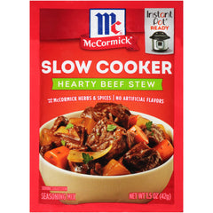 McCormick front packet showing branding and stew seasoning for easy identification and quick meals