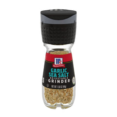 McCormick garlic sea salt front packaging showing label and grinder benefits