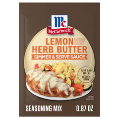 McCormick opened pouch of sauce mix showing single-serve convenience and portability