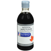 McCormick Culinary bottle front packaging showing maple flavoring and volume benefits