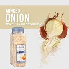 McCormick minced onion close-up of flakes highlighting texture and flavor