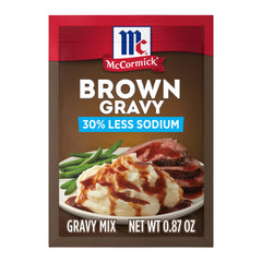 McCormick packet back with nutrition label highlighting lower sodium