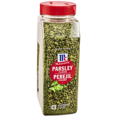 McCormick jar front view showing parsley flakes and long shelf life benefit