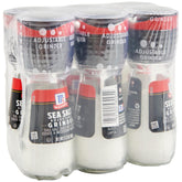McCormick sea salt grinder front packaging shows clear glass and brand, improves presentation