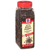 McCormick front packaging showing 17.5 oz jar and fresh whole peppercorns benefit: long-lasting freshness