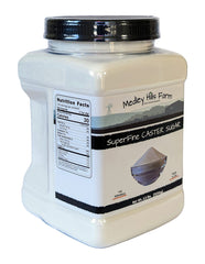 Medley Hills Farm open tub revealing superfine sugar ready to scoop, easy-access convenience