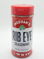 Meehan's Seasoning front view of 15 oz shaker showing label and shaker top for convenience