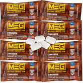 MEG cinnamon front packaging showing compact energy gum for fast use