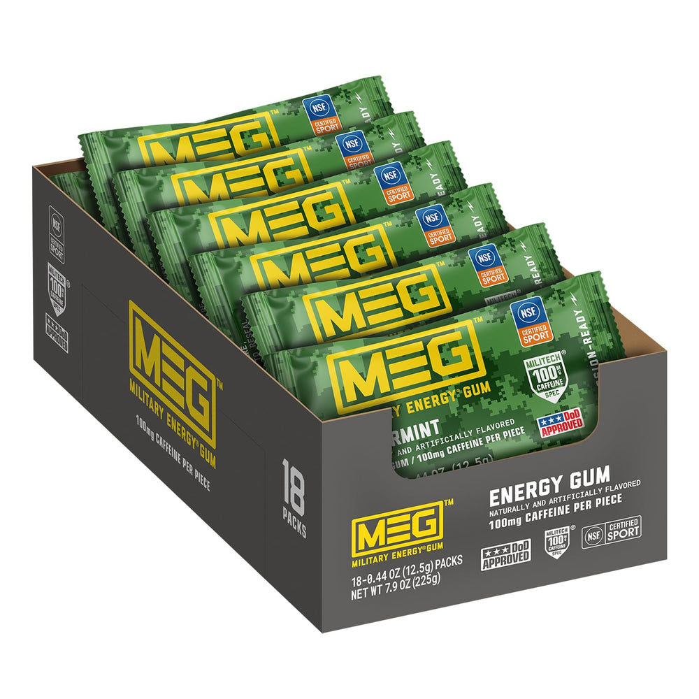MEG spearmint front packaging showing pack design and portability benefit