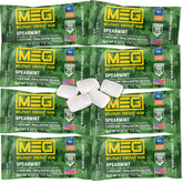 MEG spearmint front packaging showing pack design and portability benefit