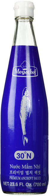 Megachef bottle front view showing label and size, adds consistent umami