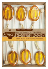 Melville Candy front box view showing six honey spoons, perfect gift presentation