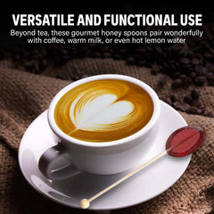 Melville Candy wooden stick detail showing ball-stick handle for stirring convenience