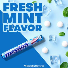 Mentos close-up of a single roll emphasizing Mentos portability