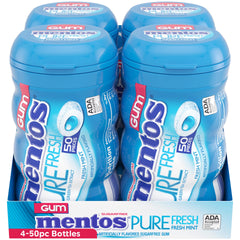 Four Mentos bottles displayed together for bulk supply convenience