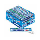 Mentos front packaging showing brand and mint rolls for easy identification and convenience