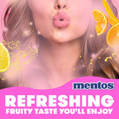 Scattered Mentos candies showing colorful pieces and shareable benefit