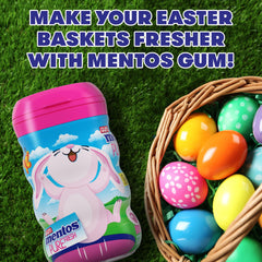 MENTOS gum piece texture close-up showing chewable inner consistency
