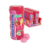 Mentos front bottle showing red fruit lime branding and portability