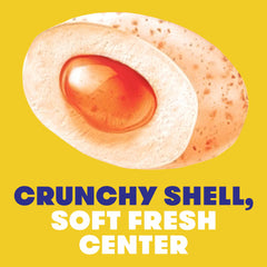 Detailed texture of Mentos crunchy shell showing crisp coating benefit immediate burst