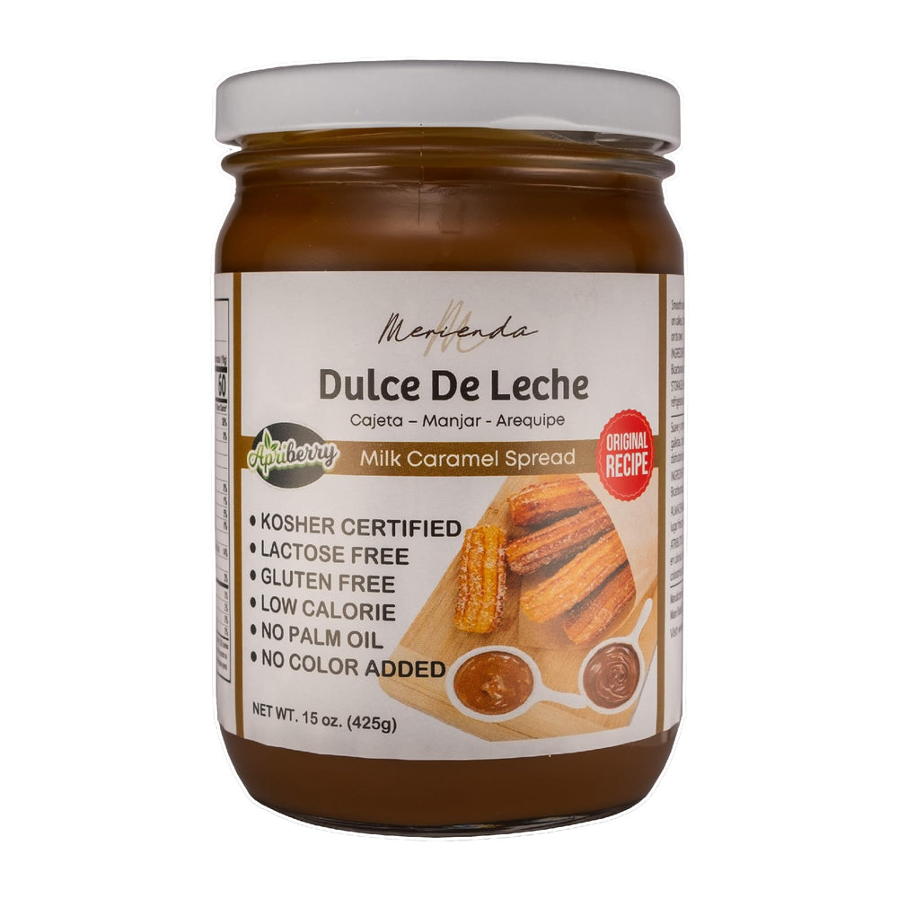 merienda jar front view showing 15 oz and premium packaging benefit