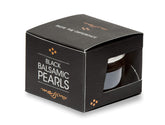 Messino front packaging displaying black balsamic pearls and gourmet look