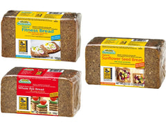 Mestemacher front packaging showing variety pack and pantry-ready convenience