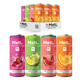 MetL variety pack front view showing all four flavors and branding, highlighting convenience