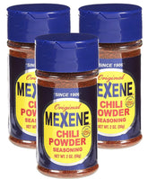 MEXENE front packaging showing three 2 oz jars and classic label, adds consistent Texas flavor