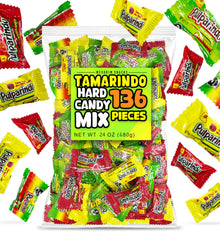 Mexgrim close-up of mixed tamarind mango watermelon candies highlighting texture