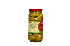 Mezzetta olives on charcuterie board adding savory garlic benefit