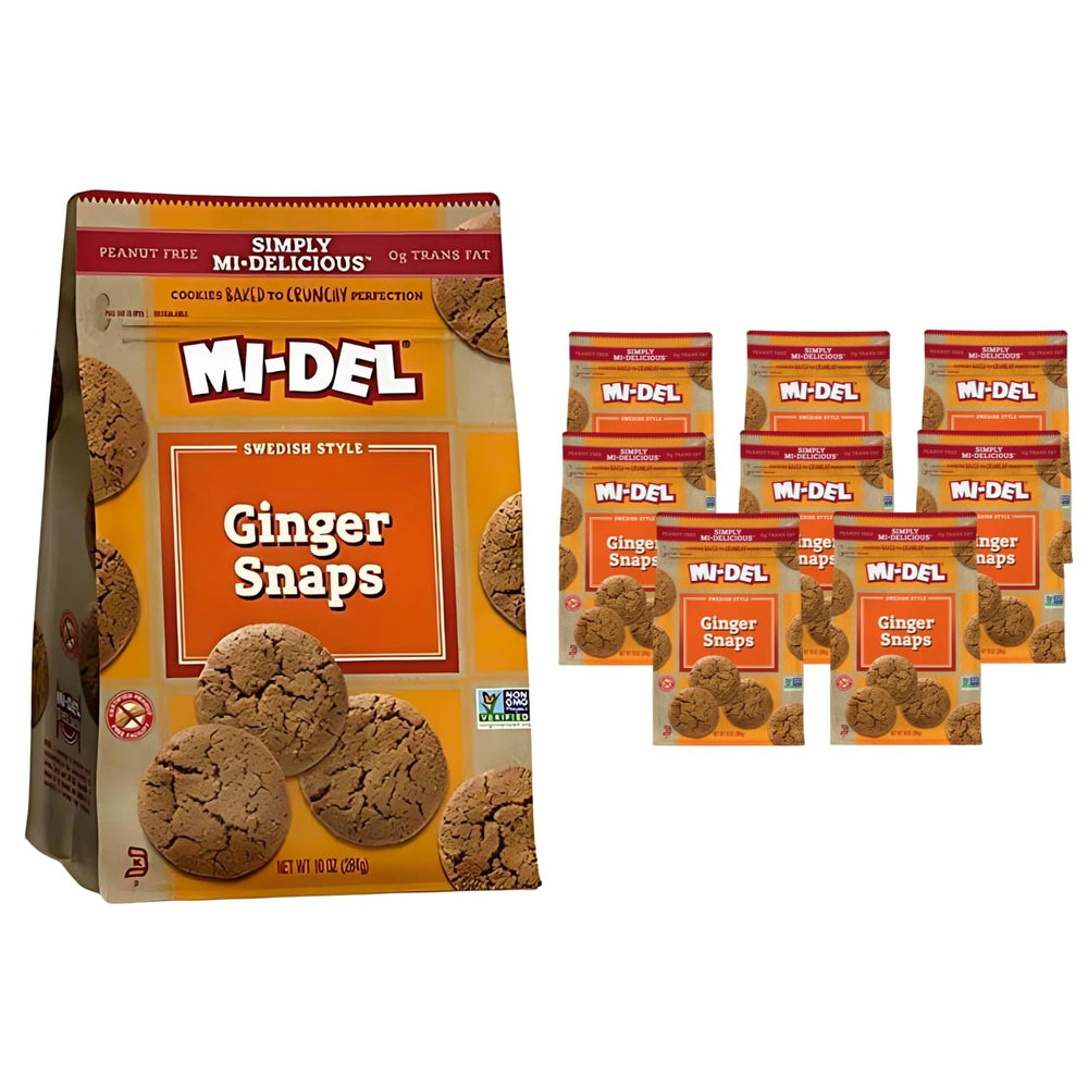 Mi-Del front packaging showing pack of eight cookies and brand